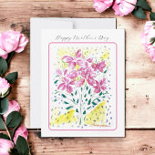 母の日の花のピンクの花束 ノートカード