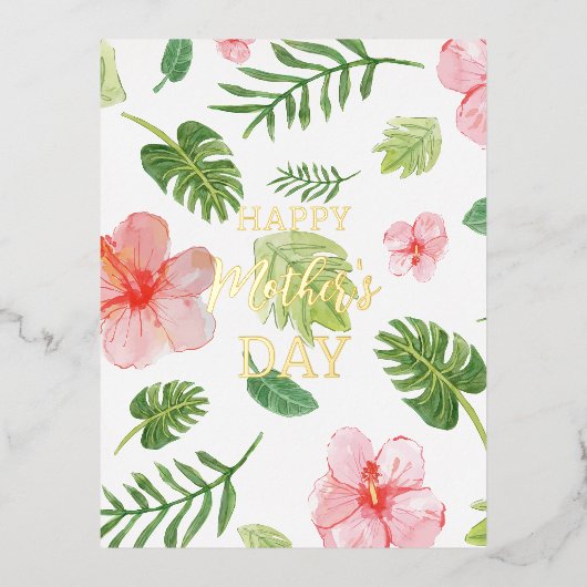 母の日の花のホイルカード 箔シーズンポストカード (正面)