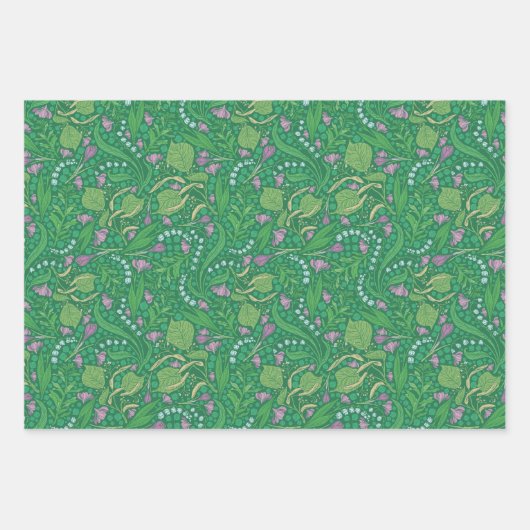 母の日の花のユリ渓谷クロッカス ラッピングペーパーシート (正面)