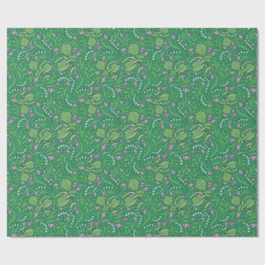 母の日の花のユリ渓谷クロッカス ラッピングペーパー (フラット)