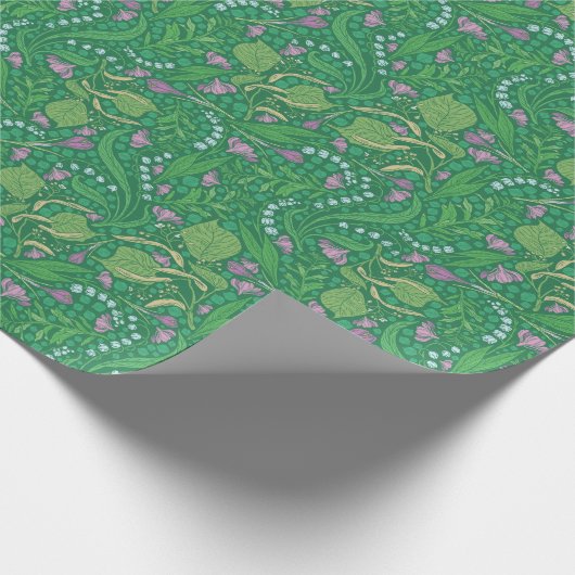 母の日の花のユリ渓谷クロッカス ラッピングペーパー (角)