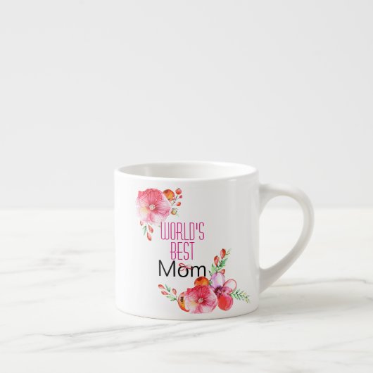 母の日の花の世界で最も最高のなお母さん エスプレッソカップ (右)