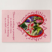 母の日の花の愛無条件詩大型 ジグソーパズル (横)