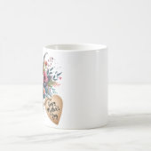 母の日の花の水色 コーヒーマグカップ (中央)