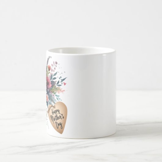 母の日の花の水色 コーヒーマグカップ (中央)