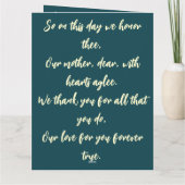 母の日の花をテーマにしたスタイリッシュカスタム詩 カード (裏面)