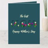 母の日の花をテーマにしたスタイリッシュカスタム詩 カード (正面)