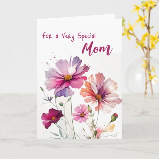 母の日の花コスモス カード (黄色い花)