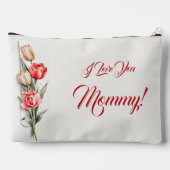 母の日の花チューリップ水色 アクセサリーポーチ (裏面)