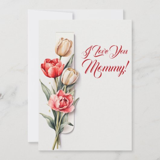 母の日の花チューリップ水色 シーズンカード (正面)