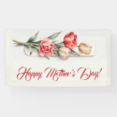 母の日の花チューリップ水色 横断幕 (横)