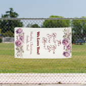 母の日の花バラ水色。バンヌ 横断幕 (インサイチュ)