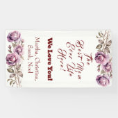 母の日の花バラ水色。バンヌ 横断幕 (横)