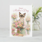母の日の花屋ねこ シーズンカード (スタンド正面)