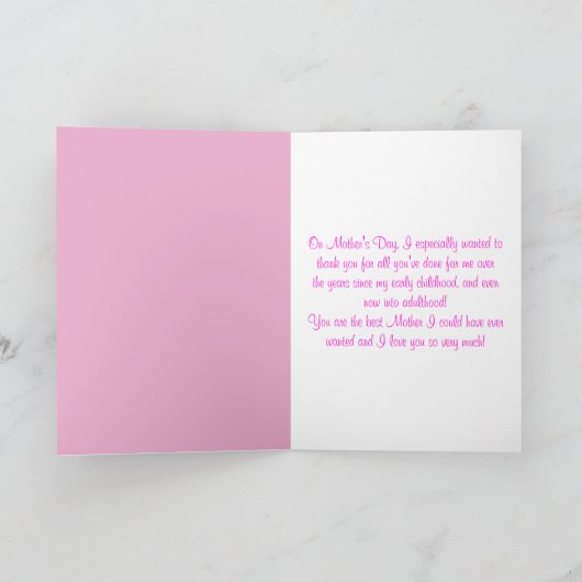 母の日の花愛メッセージ カード (内部)