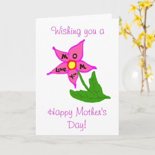 母の日の花愛メッセージ カード (黄色い花)