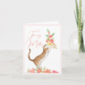 母の日の花束から猫グリーティングカード カード (正面)