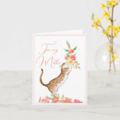 母の日の花束から猫グリーティングカード カード (黄色い花)