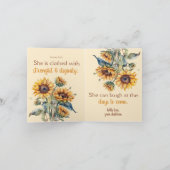 母の日の花束のような言葉 - 箴言31:25 向日葵 カード (内部)