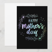 母の日の花束 レインボーカラー 招待状 (正面/裏面)