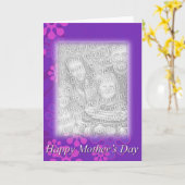 母の日の花柄のテンプレート カード (黄色い花)