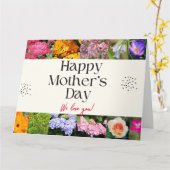 母の日の花柄プリント カード (黄色い花)