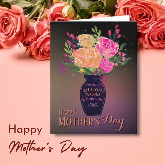 母の日の花瓶(花と文字) シーズンカード