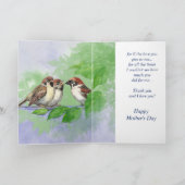 母の日の花 スズメ 鳥 かわいい カード (内部)