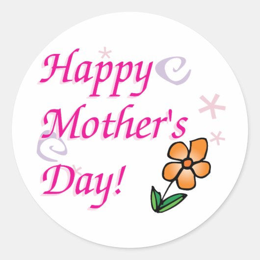 母の日の花 ラウンドシール (正面)