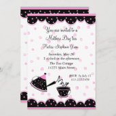 母の日の茶パーティの招待状 招待状 (正面/裏面)