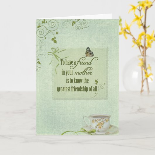 母の日の茶 カード (黄色い花)