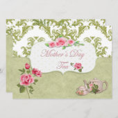 母の日の茶 招待状 (正面/裏面)