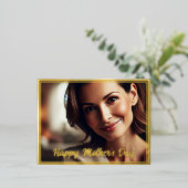 母の日の葉書とカスタムフォトゴールドフォイル 箔シーズンポストカード (立ち正面)