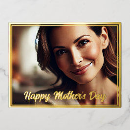 母の日の葉書とカスタムフォトゴールドフォイル 箔シーズンポストカード