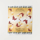 母の日の蝶のプレゼンテーション テーブル ランナー タペストリー (正面)