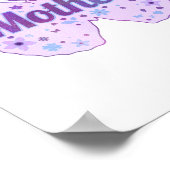 母の日の蝶の花のステッカー ポスター (角)