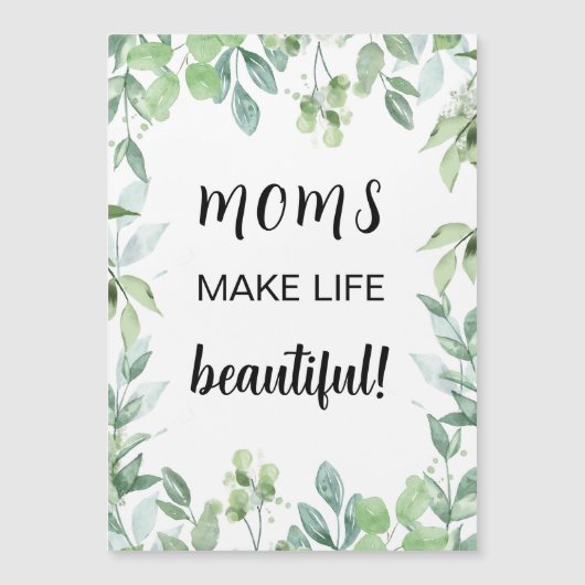 母の日の言葉と葉のデザイン (正面)