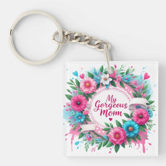 母の日の言葉「私のゴージャスな母」 キーホルダー (正面)