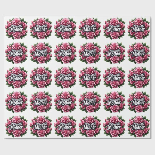 母の日の言葉「私の美しい母」 ラッピングペーパー (シーム)