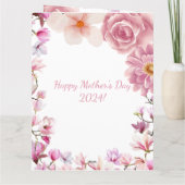 母の日の記念に残る水彩花イラスト カード (裏面)