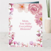 母の日の記念に残る水彩花イラスト カード (正面)