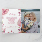 母の日の記念ウォーターカラーフラワー カード (内部)