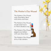 母の日の詩のウェゼルおもしろい母の日の詩 カード (黄色い花)