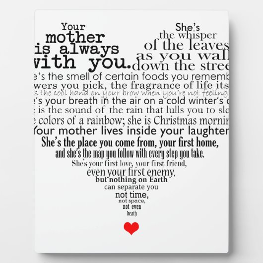 母の日の詩 フォトプラーク (正面)