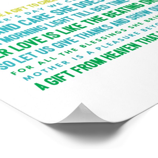 母の日の詩 ポスター (角)