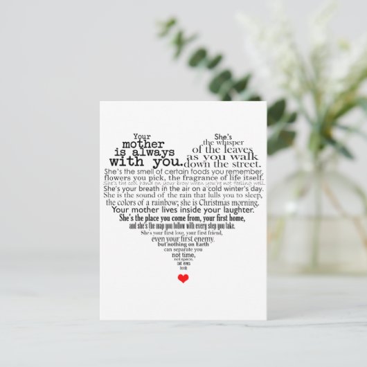 母の日の詩 ポストカード (スタンド正面)