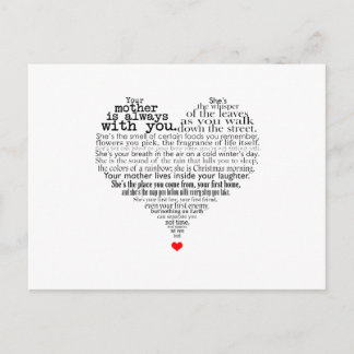 母の日の詩 ポストカード