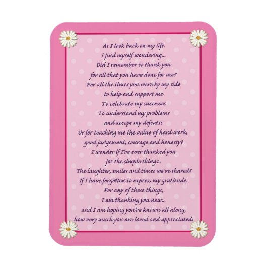 母の日の詩 マグネット (縦)