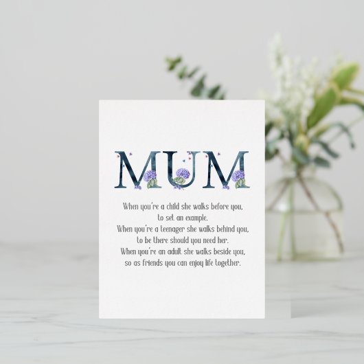 母の日の詩 箔シーズンポストカード (立ち正面)