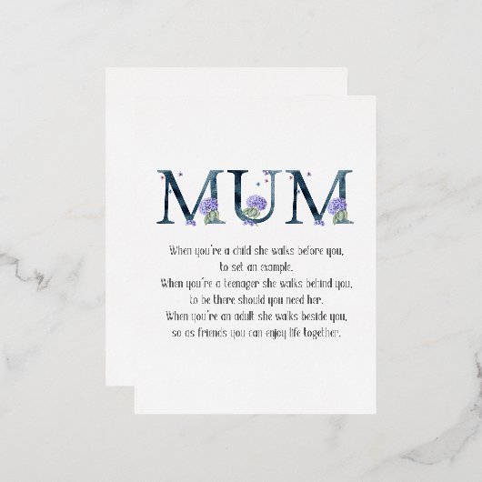 母の日の詩 箔シーズンポストカード (正面/裏面)